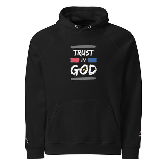 Trust in God Unisex eco raglan hoodie